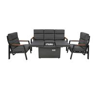Monstershop 5 Seater Reclining Furniture Set With Firepit in Grey Monstershop Grey
