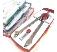 Aluminium Giant Spring Bow Compass 155mm Circle Drawing Tool + Case & Spare Lead (Burgundy)