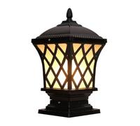 Aluminium Glass Outdoor Light Fixtures, European Modern Column Lights Farmhouse Waterproof Pillar Cap Lamp Rust Bronze Decor Post Lights for Garden Yard E26 Bulb