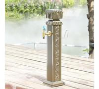Aluminium Granit Wasserzapfsäule, Wasserzapfstelle Retro Wassersäule Mit Schloss, Wasserhahn Garten Geschnitzter Fußabdeckung, Für Autowäsche, Bewässerung, Litobnx