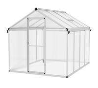 Aluminium Greenhouse 8 x 6FT Garden Polycarbonate Panels Galvanised Base