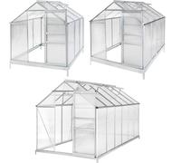 Tectake Aluminium Greenhouse With Foundation, 185X250X195Cm - 250 X 185 X 195 Cm