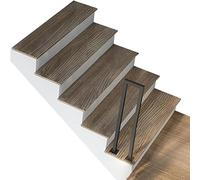Aluminium guardrails Balustrade Handrail Black Square Metal Balustrade for Indoor Stairs, Industrial Style Balustrade U/M Type Stair handrails(U Shape-4 Pcs,35cm)