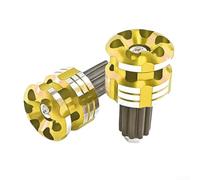 Aluminium Handlebar Ends Grips Black for Motorcycles(gold)