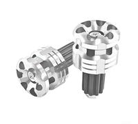 Aluminium Handlebar Ends Grips Black for Motorcycles(silver)