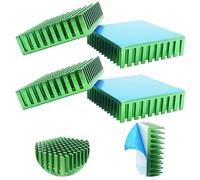 Aluminium Heatsink, CTRICALVER 4 Pcs Cooling Fin (Green), Heat Sink for Cooling 3D Printers, With Blue Thermal Conductive Adhesive Tape, L 40 mm x W 40 mm x H 11 mm