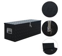 Aluminium Heavy-Duty Storage Box 1085x370x400 mm Black Powder-Coated Lockable