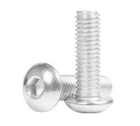 Aluminium Hexagon Socket Button Head Screws M2 M2.5 M3 M4 M5 Hex Half Round Pan Bolt 50Pcs, 50pcs, M4X12
