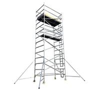 Aluminium Industrial Scaffold Tower Double Width (1.45m) x 2.5m Long x 4.7m Working Height