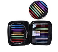 Aluminium Interchangeable Circular Knitting Needles Set - 13 Sizes (2.75mm-10mm) with Case for Sweater and Scarf Hand Knitting