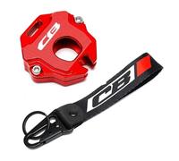 Aluminium key case For CB650R CB500F CB500X CB125R CB300R CB1100 CB1000R Motorcycle Key Cover Case Shell & Embroidery Badge Keyring Keychain(KKCR Red)