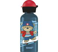 - Aluminium Kids Water Bottle - KBT Skater Teddy - Leakproof - Lightweight - BPA Free - Climate Neutral Certified - Blue - 0.4L