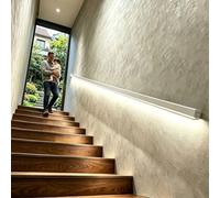 Aluminium LED Illuminated Handrail for Safer Home White, Hands-Free Railings Stair with Light, Outdoor & Indoor Handrail Lamp, No More Dark Stairs(Right,4ft(122cm))