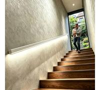 Aluminium LED Illuminated Handrail for Safer Home White, Hands-Free Railings Stair with Light, Outdoor & Indoor Handrail Lamp, No More Dark Stairs(Left,6.8ft(207cm))