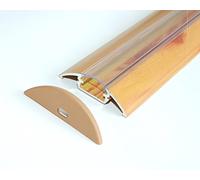 Aluminium LED Profile (Extrusion/Channel), P4, Wood Pine Finish, Opal Cover, Set with Two End Caps; Length -1m / 100cm / 1000mm