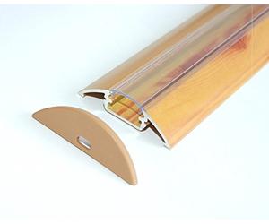 Aluminium LED Profile (Extrusion/Channel), P4, Wood Pine Finish, Opal Cover, Set with Two End Caps; Length -1m / 100cm / 1000mm