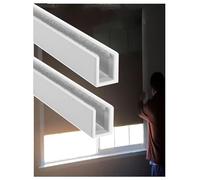 Aluminium Light Blocking Side Rail Strips for Blackout Blinds and Window Shades, Gap Blockers for Roller Blind Edge, U-Channel Design, 2 Pcs