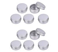 Aluminium Lip Balm Pots Makeup Cosmetic Cream Jar Pot Bottle Container Balm Nail Art Pot Tin Case Container 10PCs Silver