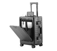 Aluminium Magnesium Travel Luggage Suitcase - Practical Trolley with, a, 20 | Front opening and USB charging function, smooth rolling luggage for air travel