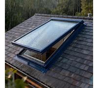 Aluminium Manual Venting Skylight Cover with DoubleLayer Tempered Glass Sloped Flat Roof Window for Attic/Sun Room 65x85cm Underground Lighting Well