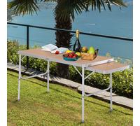 Aluminium Medium-density fibreboard-Top 4ft Folding Portable Outdoor Table Silver
