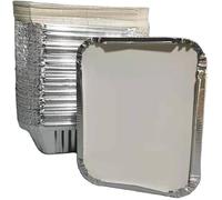Aluminium Medium Foil Trays with Lids, 14 x 12 x 5 cm | Disposable Baking Pans, Catering Trays/Food Containers for Freezer, Oven, Baking, Meal Prep, Food Storage, Takeaway, BBQ