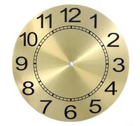 Aluminium Metal Clock Dial Face Replacement with Clearly Printed Arabic Numbers for Easy Reading (Gold)