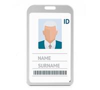 Aluminium Metal ID Card Badge Holders by LanyardsTomorrow Vertical Portrait Open Faced Dual Identity Pass Protector Holds Two Cards 86mm 54mm cr80 Credit Card Sized (Silver, Single 1pc)