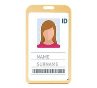 Aluminium Metal ID Card Badge Holders by LanyardsTomorrow Vertical Portrait Open Faced Dual Identity Pass Protector Holds Two Cards 86mm 54mm cr80 Credit Card Sized (Gold, Pack of 10)