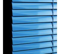 Aluminium Metal Venetian Blinds Slat Home Office Blind Window Thin Slats Kitchen Blinds Blackout Shutters Child Safe Home Office Bright Blue, Customisable (80×100cm)