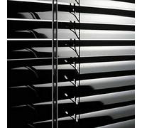 Aluminium Metal Venetian Blinds Trimable Easy Fit 25mm Slat Home Office Silver,Black,White Colours (Black, 45 x 213 cm)