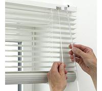 Aluminium Metal Venetian Blinds Trimable Easy Fit 25mm Slat Home Office Silver,Black,White Colours (White, 120 x 213 cm)