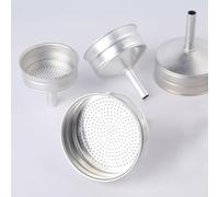 Aluminium Moka Pot Funnel, Spare Filter Funnel Coffee Gasket Seals Coffee Maker Funnel Filter for Moka Pot 1 3 6 12 Cups (65x62x76mm)