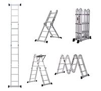 Aluminium Multi-Purpose Ladder 4.7m, Folding Combination Ladder, Portable Heavy Duty Professional Steps, Scaffolding Platform, 150KG/330 LBS Weight Capacity