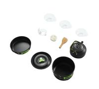 Aluminium Oxide Outdoor Cookware Set for Camping, Complete Mess Kit for 1-3 People, Includes Pans Pot Kettle Accessories, Lightweight and Portable, Hard Anodized