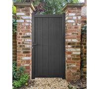 Readymade Gates Black Aluminium Composite Vertical Infill Pedestrian Gate 1800 x 1100mm - Size: 5.9 x 3.6ft - Wilko