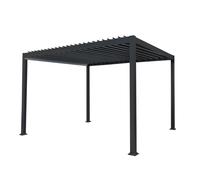 Monstershop Anthracite Aluminium Pergola - 3M X 4M In Grey Grey