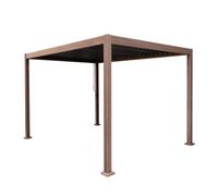 Jardí Wood Effect Aluminium Pergola 3m x 3m