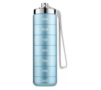 Aluminium Pill Box, 7 Compartments Weekly Organiser, Silicone Sealed Waterproof Medication Storage, Portable Lightweight Travel Pill Case for Daily Outdoor Use Light Blue
