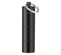 Aluminium Pill Box - Matte Black Finish, Waterproof Airtight Seals, Compartments for Seven Days, Keychain Attachment | Compact and Lightweight Box for Sports D
