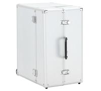 Aluminium Pilot Case, 47 x 39 x 27 cm, Silver, Lockable with 2 Keys, Removable Wheels, Telescopic Handle, Large Storage Space for Travel, Hand Luggage, Camping, Men and Women