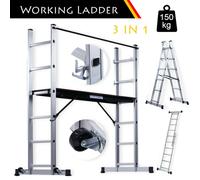 Aluminium Platform & Scaffold Combination Ladder Work Platform 3 IN 1