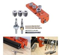 Aluminium Profile Drilling Jig for 20 30 40 Series, Tapping Fixture with for to M10 Hole Positioning, Adjustable Guide Tool for DIY Furniture and Cabinet Frame(10pcs Set)