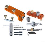 Aluminium Profile Extrusion Drill Guide Jig for 20 30 40 Series, Adjustable Stop Positioning Tapping Assistant Kit with M6 M8 Taps for DIY Metalworking(d)
