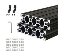 Aluminium Profile Extrusions 2 pcs 1000x20x80mm, 2080 T-slot, Black Linear Rail Aluminium Profile, Linear Rail Extrusion Frame for 3D Printer Parts and CNC Machines