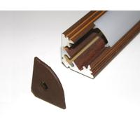 Aluminium Profile for LED Strips/LED Tapes; P3, Wood WENGE Finish, Transparent Cover, Set with Two End Caps; Length: 1m / 100cm / 1000mm