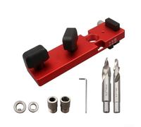 Aluminium Profile Punch Locator with Quick Positioning Stop Block for 20/30/40 Series, Vertical and Edge Drilling, Thread Tapping Guide, Includes Step Drill Bits and Accessories