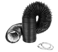 Aluminium PVC Ventilation Air Ducting 100mm x 4m Flexible Vent Hose Pipe with 2 Clamps for Universal Tumble Dryer