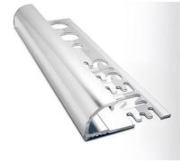 Aluminium Quadrant Tile Trim Eaq 2.5M Genesis Edge Protector Bright Silver, 8mm X 2.5M