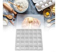 Aluminium Ravioli Maker Press for Square Pasta and Dumpling Dough, Manual Fresh Italian Pastry Gadget, Kitchen Tool with 4 Feet, Silver